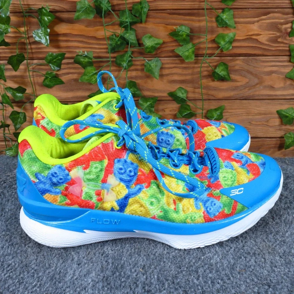Under Armour Curry 1 Low FloTro Mens Basketball Shoes 10 Sour Patch Kids Blue
